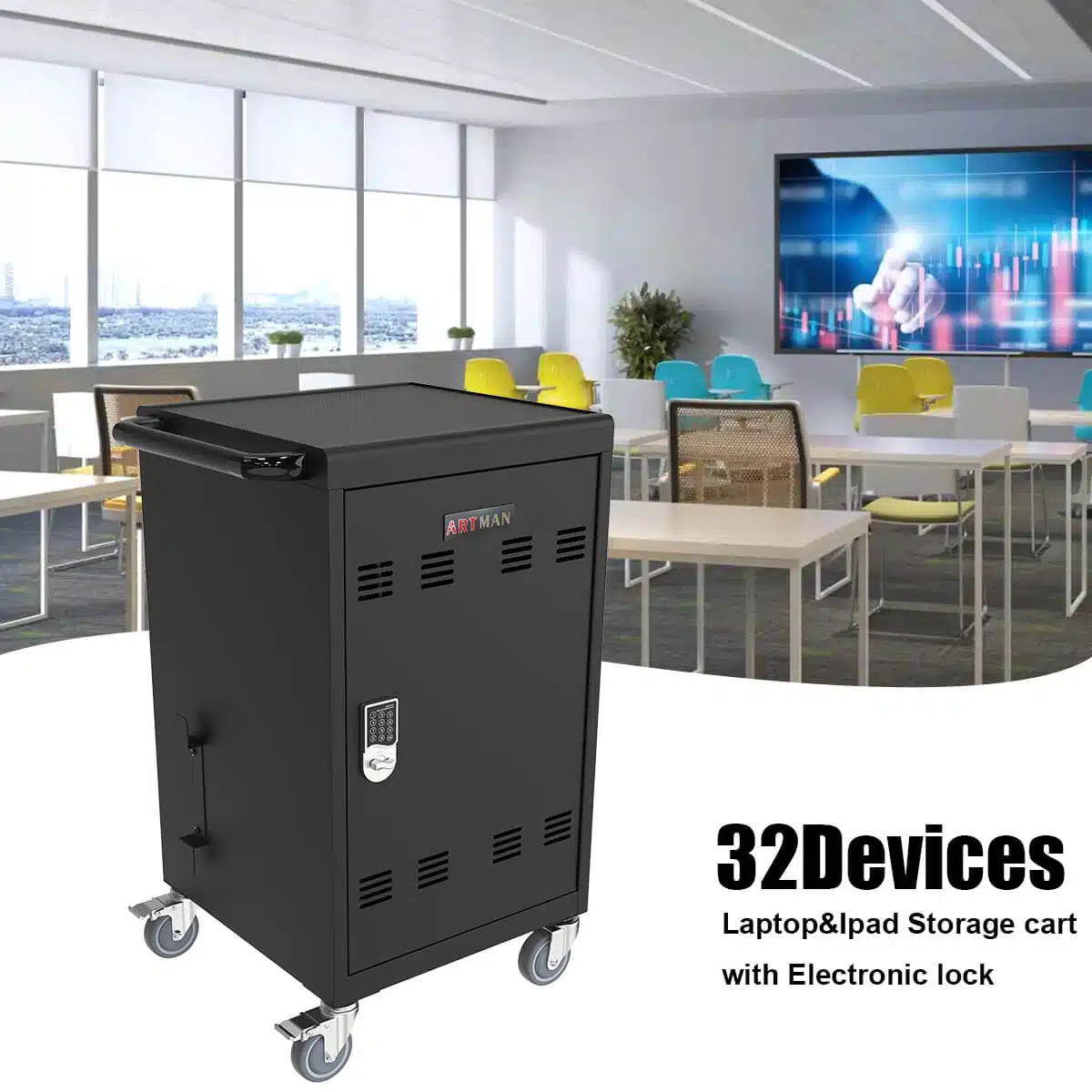 B30EL Laptop Charging Cart with Keypad Lock